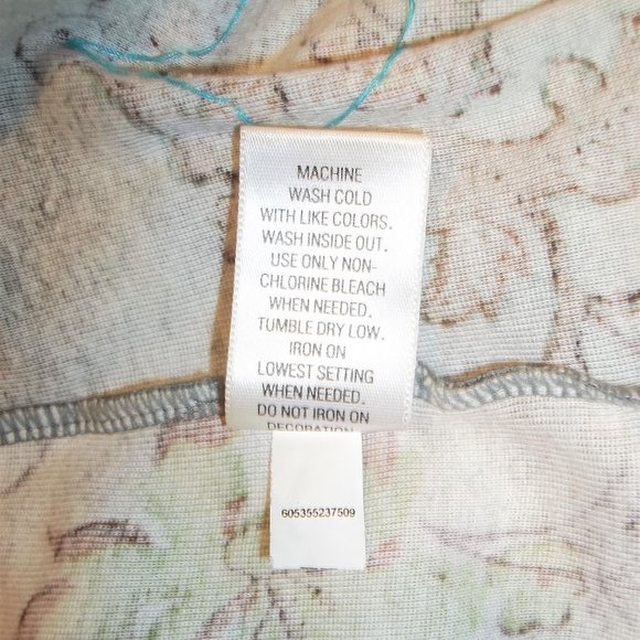 Sonoma Life + Style Womens Top Blouse Size Large Floral Sequins Casual Blue Tan - Picture 6 of 6